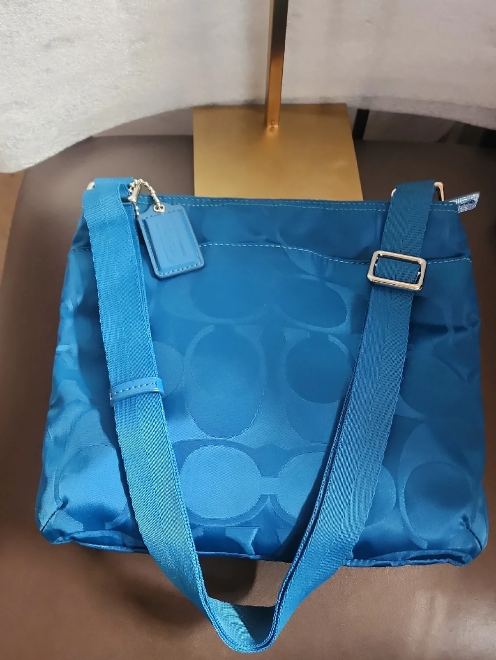 Coach Euc 2013 Turquoise Blue Signature Crossbody Bag - Picture 7 of 10